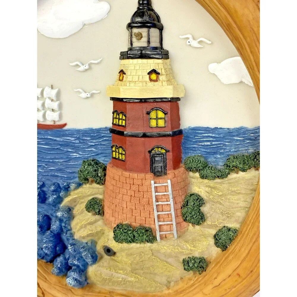 Harbors Edge Collection Ship Wheel Lighthouse w/Motion Sensor Light & Sound Vid